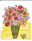 Andy Warhol Canvas Paintings - Basket of Flowers